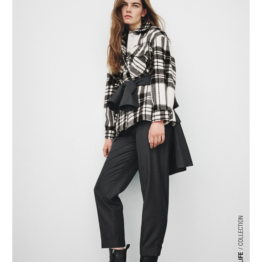 Zara Plaid Over Shirt Size XS